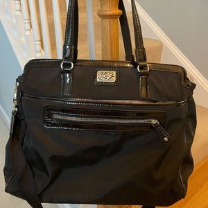 Brighton microfiber/patent leather weekender tote/briefcase/diaper bag